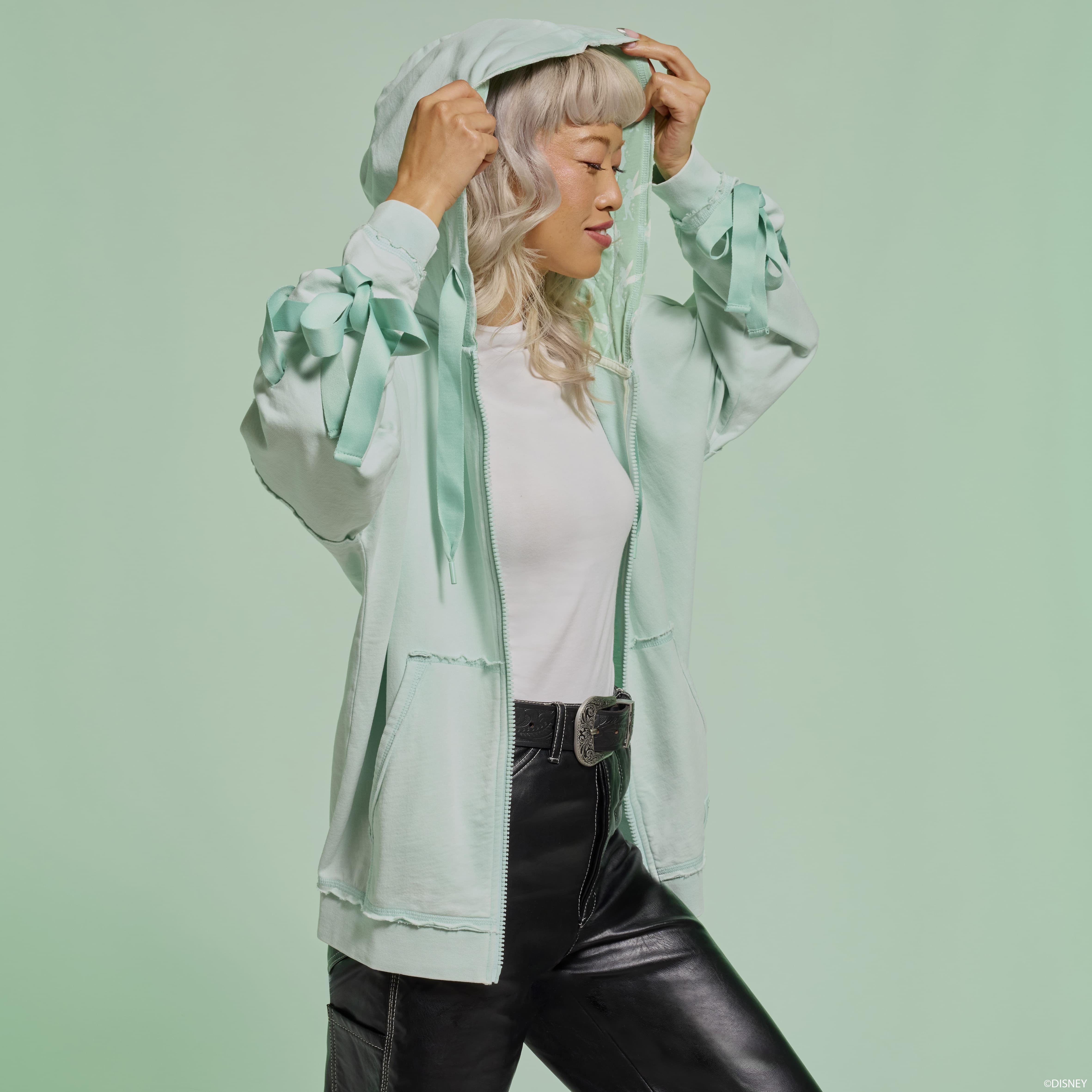 Peter Pan Tinker Bell Ribbon Unisex Zip Up Hoodie - Image 3