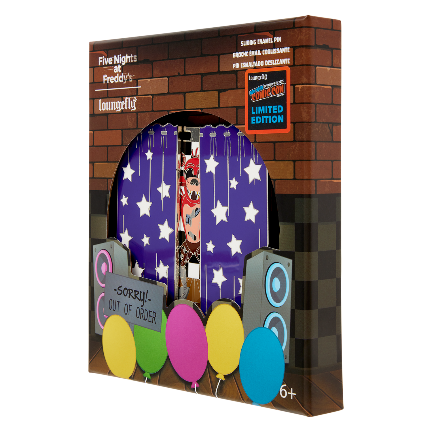 NYCC Limited Edition Five Nights At Freddy's Foxy 3" Collector Box Sliding Pin - Image 4