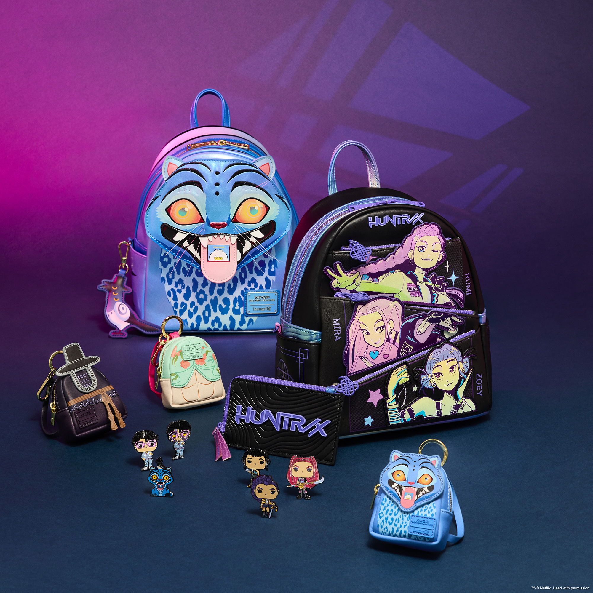 KPop Demon Hunters HUNTR/X Mini Backpack with Photo Card Charm - Image 4