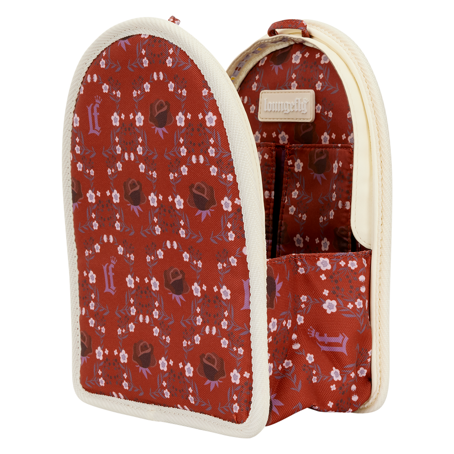 Alternative view of Loungefly Cream & Red Floral Light-Up Mini Backpack Bag Organizer Insert