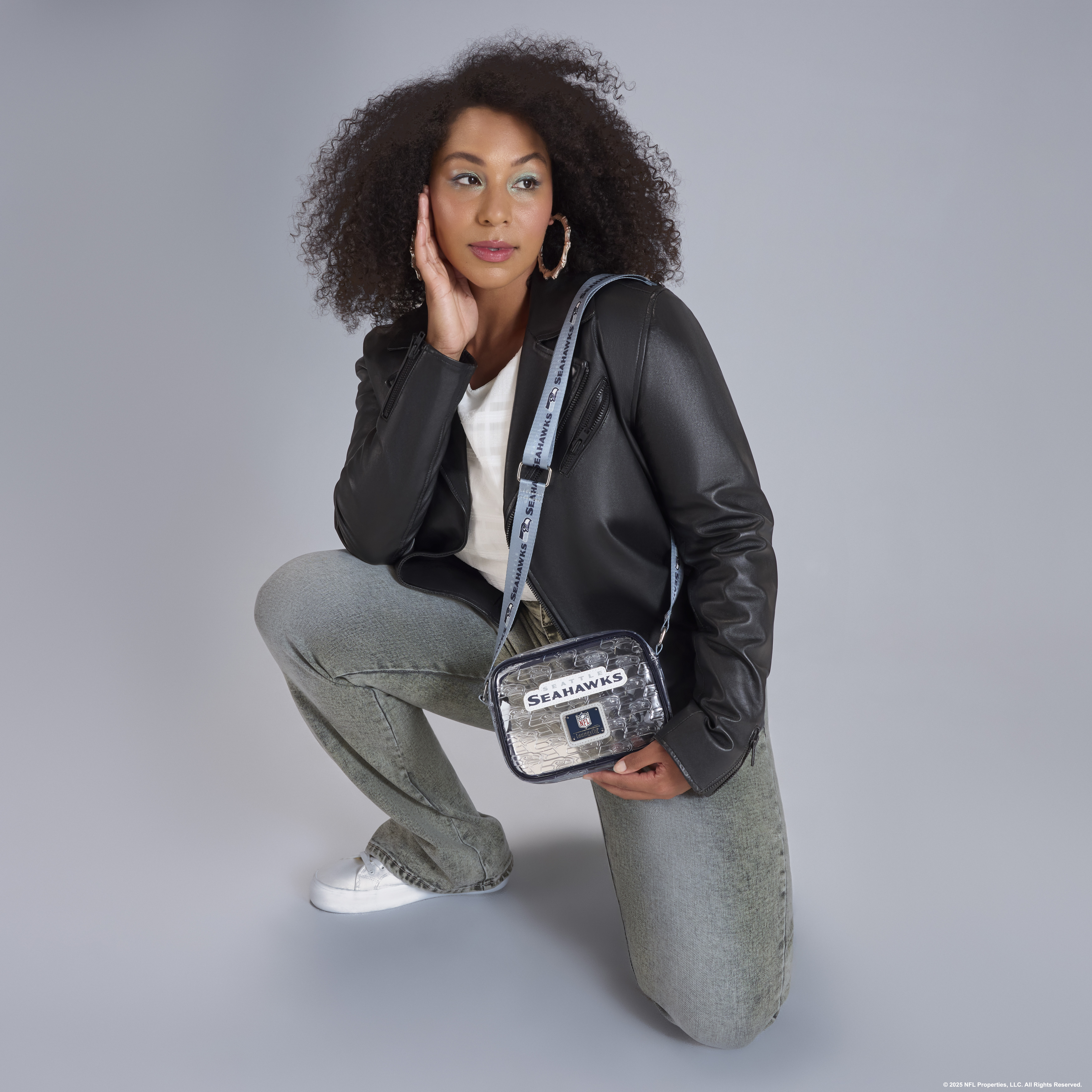 Alternative view of NFL Seattle Seahawks Clear Crossbody Stadium Bag