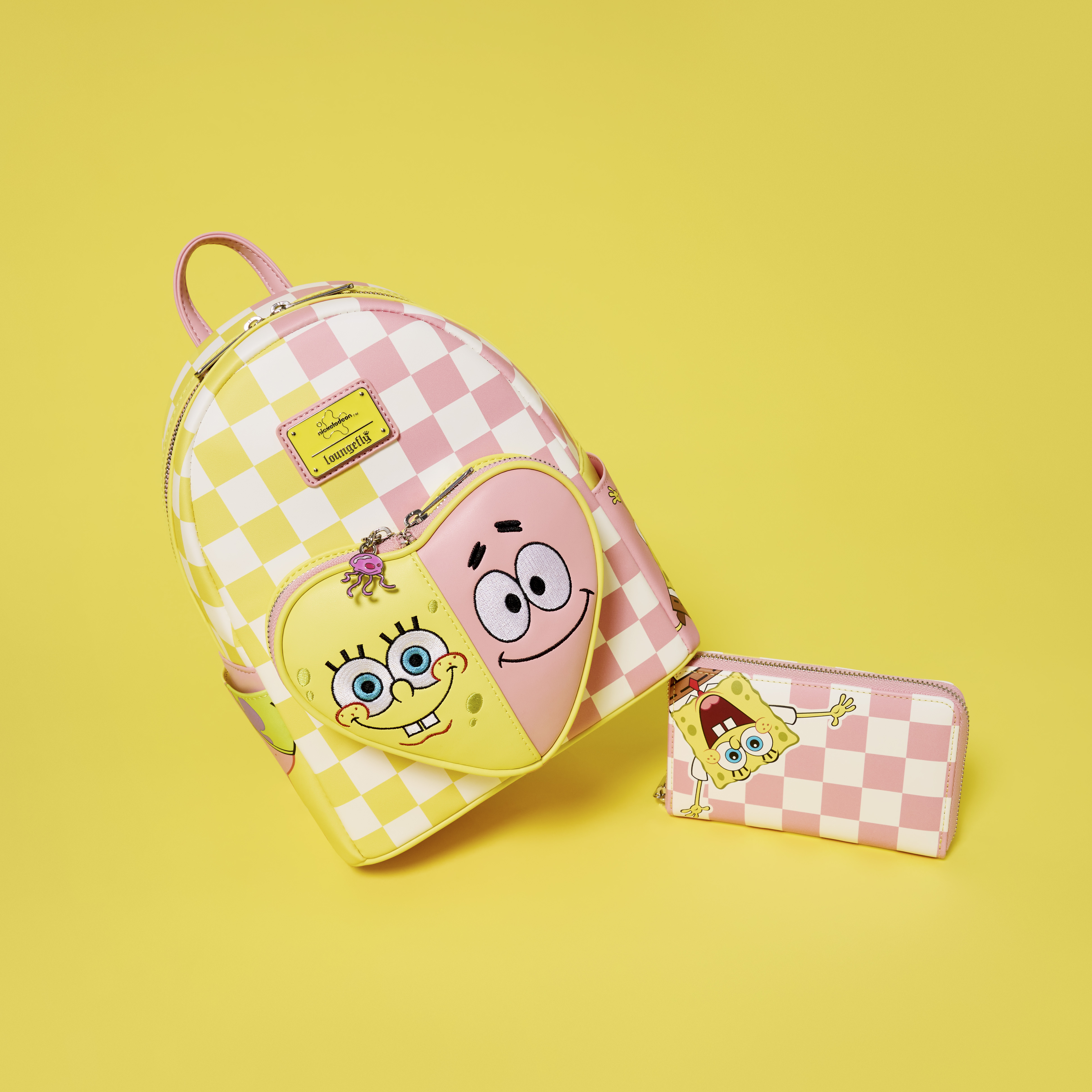 SpongeBob SquarePants & Patrick Star Checkered Zip Around Wallet - Image 3