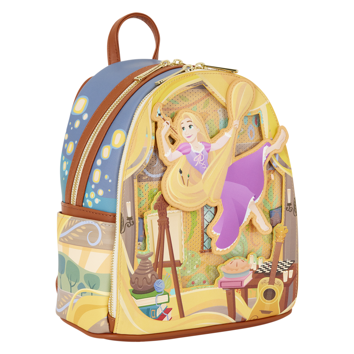 Tangled Rapunzel Glow Pin Trader Mini Backpack - Image 8