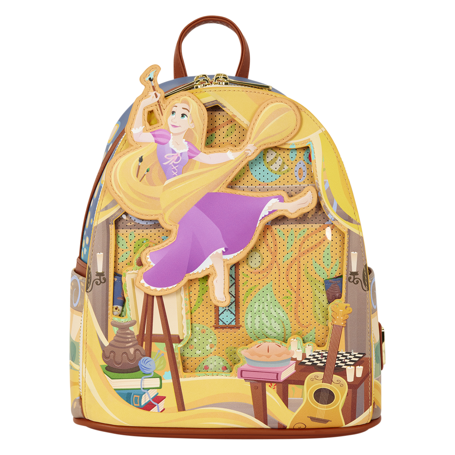 Tangled Rapunzel Glow Pin Trader Mini Backpack - Image 5