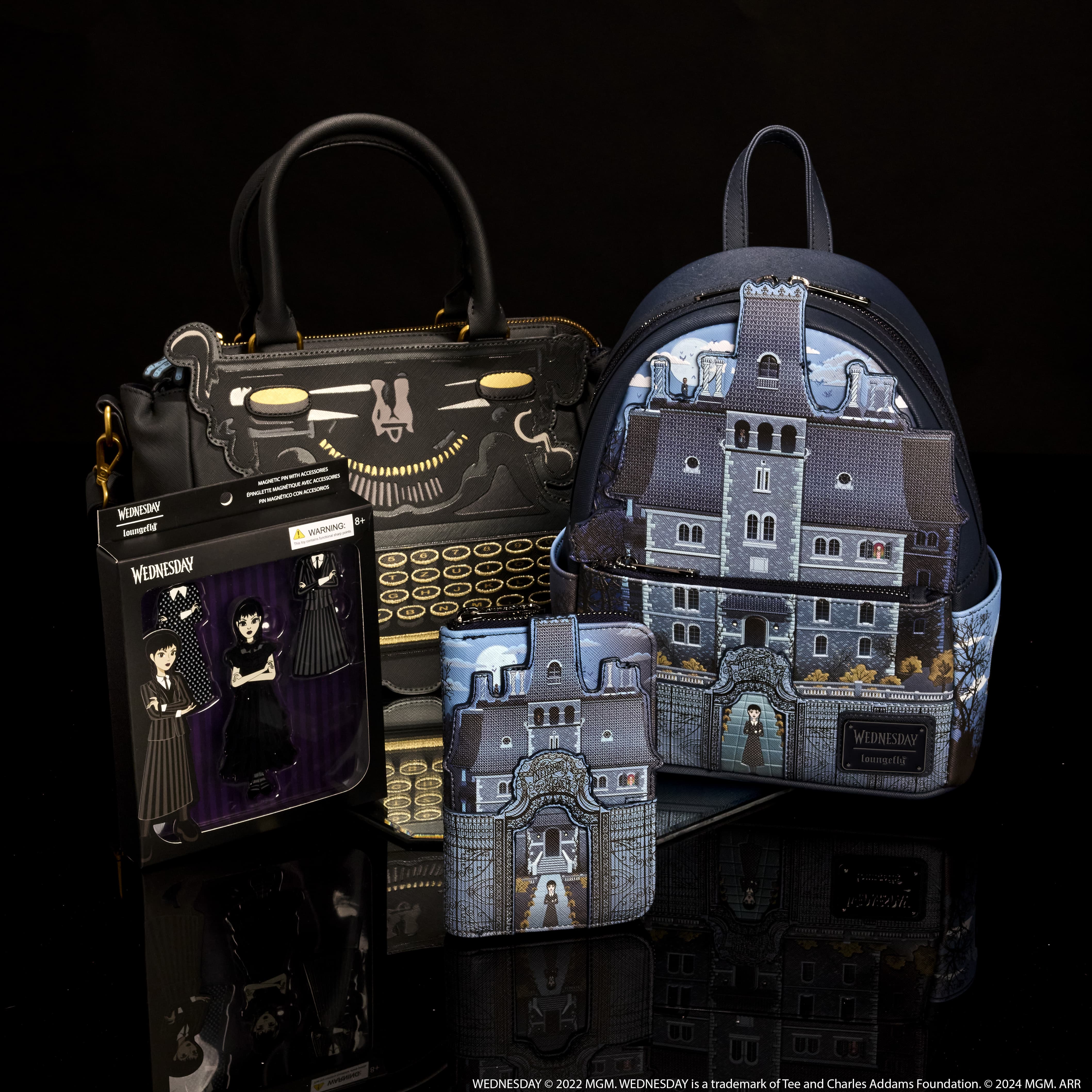 Wednesday Nevermore Academy Castle Zip Around Wallet - Image 3